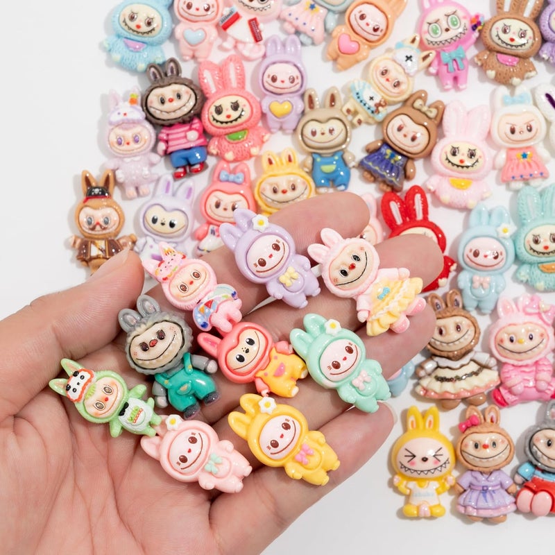 Decoden Resin Charms 50PCS Slime Charms Cabochon Craft Flatback Resin Supplies for DIY, Scrapbooking, , and Phone Case Decoration (Bright Colors) - Image 3